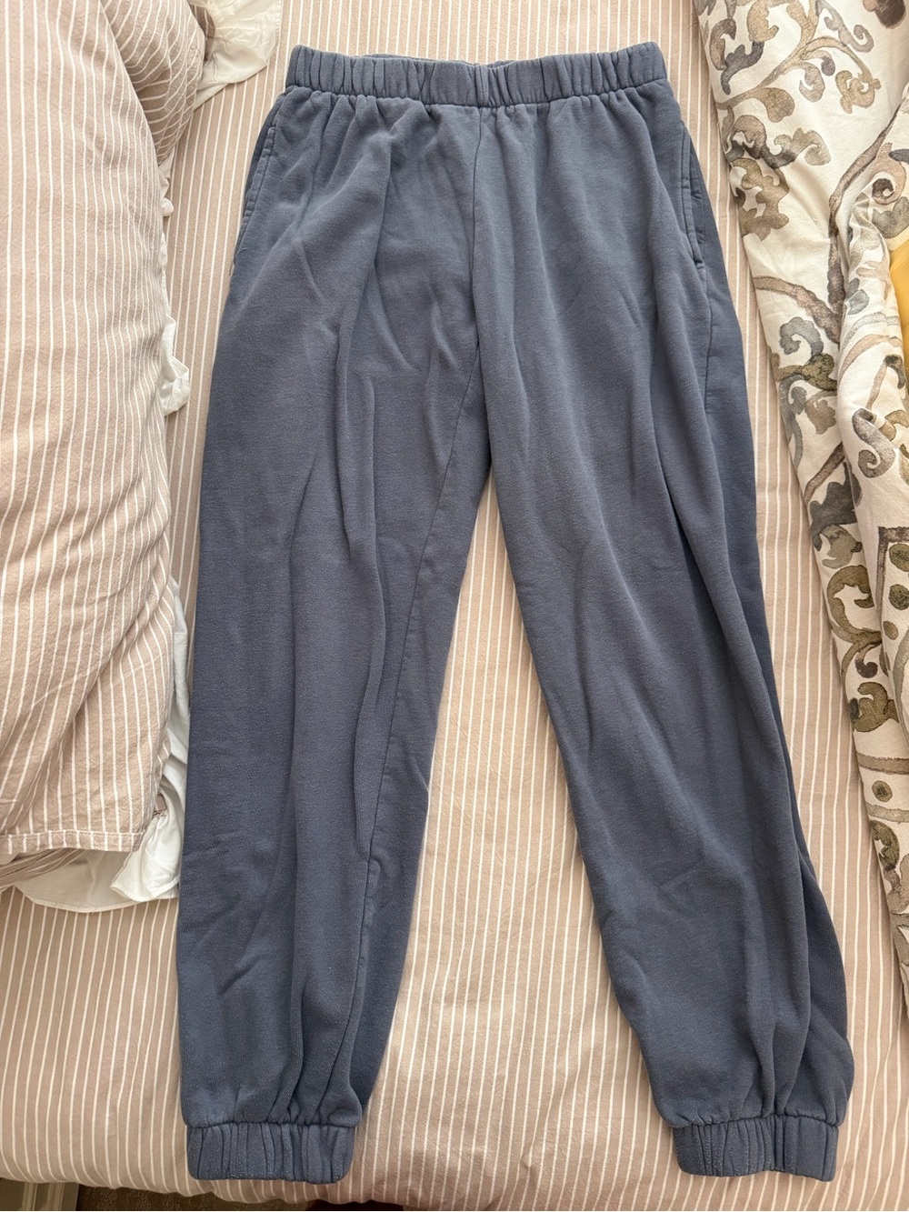 Brandy Melville Heather Slate Blue Fleece Jogger Pants